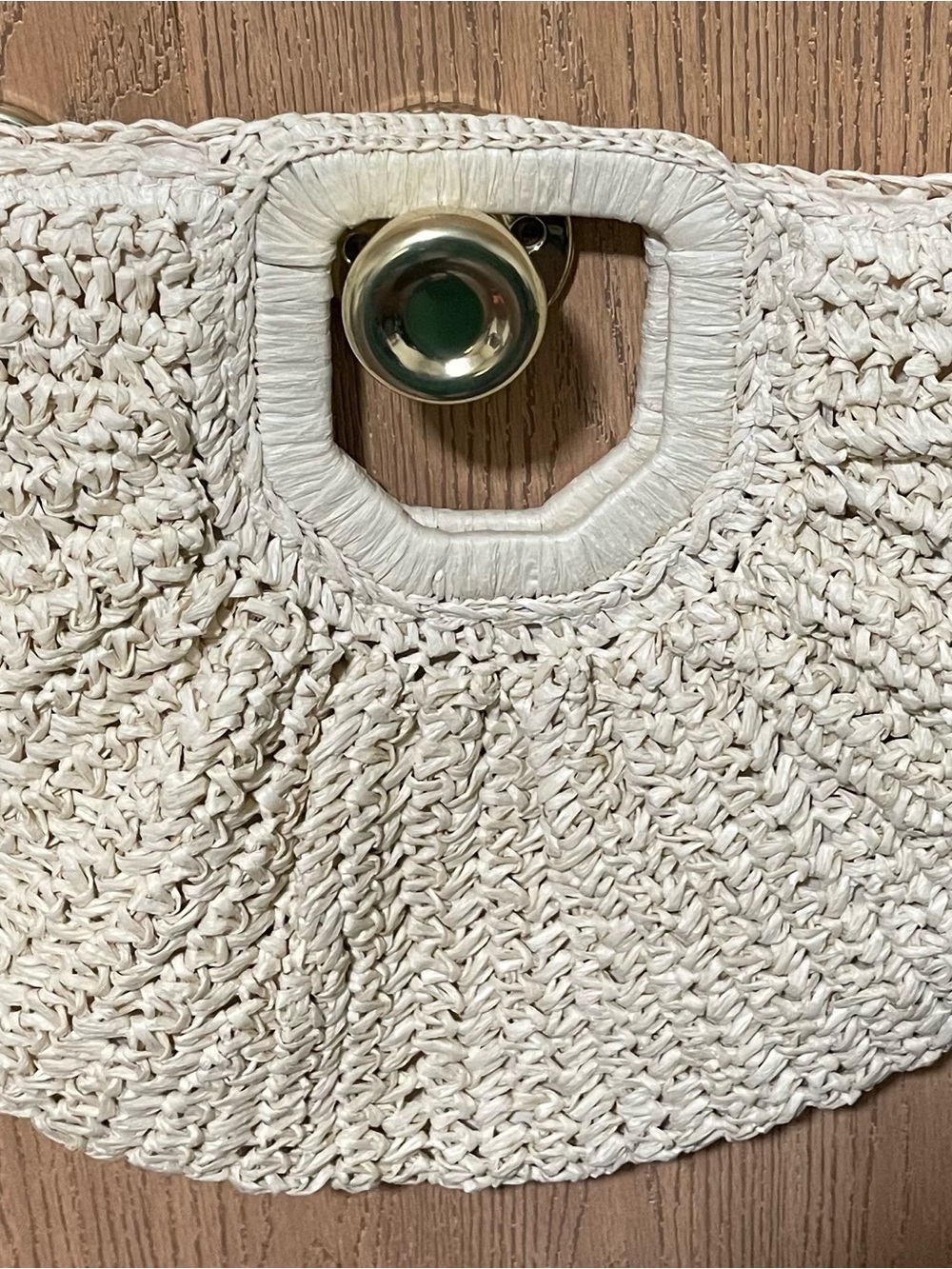 Woven Straw Handbag - Cream
